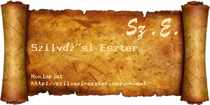 Szilvási Eszter névjegykártya